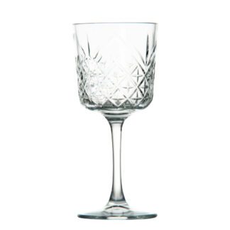verre à pied vintage : Référence : 5691 4 pièces Dimensions : H. 19,5 cm - Ø 8,5 cm Contenance : 33 cl Matière : verre Couleur : transparent Collection Clear Compatible lave-vaisselle - Mondo Déco entreprise française