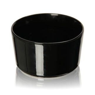 bol noir : Référence : 5711 6 pièces Dimensions : Ø 13,5 cm - H.8 cm Contenance : 65 cl Matière : céramique Couleur : noir Fini brillant Compatible lave-vaisselle - Mondo Déco entreprise française