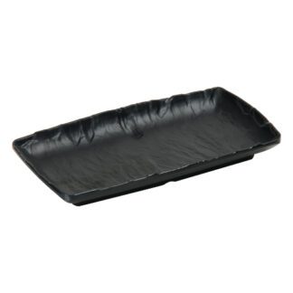 Plateau noir mini - Référence : 5715 - 3 pièces Dimensions : H. 2 cm | 15,4 x 8,9 cm Matière : mélamine Couleur : noir - Collection mélamine Compatible lave-vaisselle - Mondo Déco entreprise française