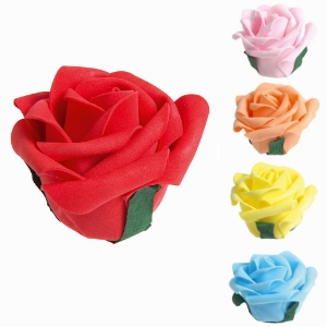 Boutons de Rose sur pique : 250 pièces Sur pique longue Dimensions hors pique : Ø 7 cm Assortiment multicolore Modèles aléatoires Matière : synthétique Référence : 7079 Décoration glaces et cocktails - Mondo Déco entreprise française