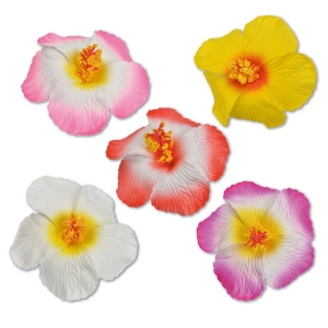 Fleurs hibiscus sur pince pour décorer vos gâteaux et cocktails - fleurs décoratives - Mondo Déco