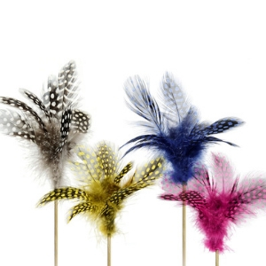 Plumes Wild, Plumes décoratives pour glaces et cocktails, plumes à pois - Mondo Déco