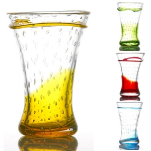 verres palma - verres colorés. Verres à eau, cocktail et jus de fruits - verres soufflés à la bouche, pièces uniques et artisanales. Mondo Déco entreprise française