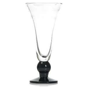 Verres Tampico Lounge - Verres à cocktail & jus de fruits - Verre transparent, forme évasée, pied court et noir. Mondo Déco, entreprise française