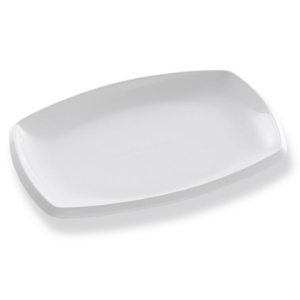 Assiette Danube plate et rectangulaire blanche - Mondo Déco