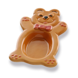 Coupes Ours, coupe à glace, assiette creuse pour enfant - forme ours avec petit noeud papillon - couleur marron - Mondo Déco