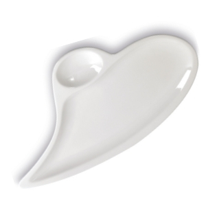Assiettes Cœur / coeur, plate, blanche et compartimentée, en céramique, grès - Mondo Déco, entreprise française