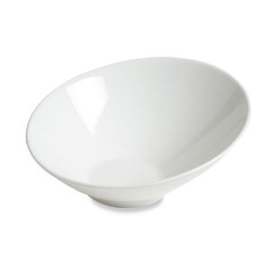 Assiettes Recife GM Grand Modèle, creuse blanche, bords asymétriques - en céramique blanche, en grès blanc - Mondo Déco entreprise française