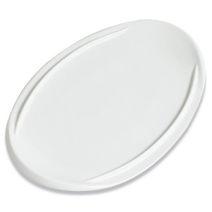 Assiette Ovalie plate, blanche - Mondo Déco