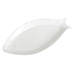 Assiettes Ushuaïa en forme de poisson - céramique blanche, grès - Mondo Déco, entreprise française