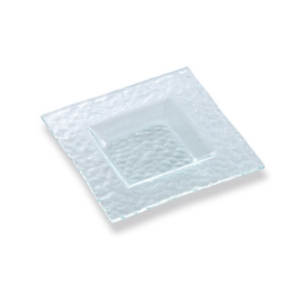 Assiettes Oasis, assiette carrée en verre, assiette à dessert - Mondo Déco