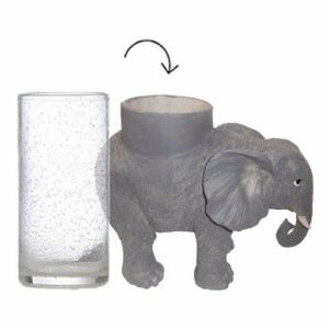 Porte-verre Éléphant – lot de 1 – H.17 cm Ø8 cm
