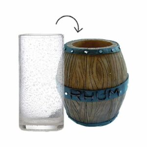 Porte-verre Fût de Rhum -lot de 1- H. 17 cm Ø8 cm