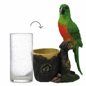 Porte-verre Perroquet -lot de 1- H.26 cm Ø8 cm