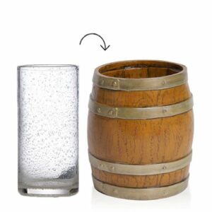 Porte-verre Tonneau -lot de 1- H. 13 cm Ø8 cm
