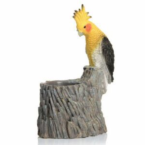 Porte-verre Perruche : Découvrez les verres et coupes adaptables (vendus séparément) 1 pièce Dimensions : H. 27 cm | Ø 8 cm Référence : 264 Matière : Résine Couleur : jaune, gris Incompatible lave-vaisselle