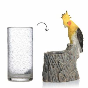 Porte-verre Perruche -lot de 1- H. 27 cm Ø8 cm