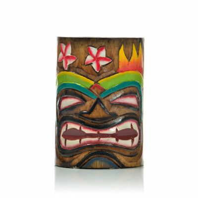 porte-verre en bois - tiki fleur- déco cocktail - mondo déco