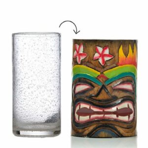 Porte-verre Tiki Fleur -lot de 1- H. 15 cm Ø8 cm