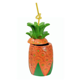 Porte-verre ananas avec trou pour paille - déco cocktail - mondo déco