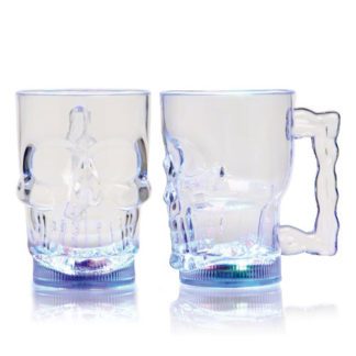 Verres Crâne Lumineux en plastique transparent - mondo déco entreprise française