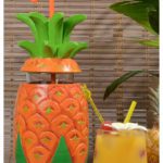 Porte-verres cocktail ananas avec trou pour paille - décoration cocktail - mondo déco