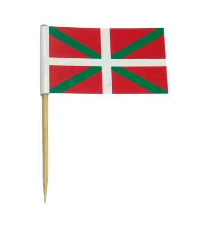 Drapeaux Basques : 250 pièces Sur pique en bois Dimensions hors pique : H. 3 cm | L. 5 cm Couleurs : vert, rouge, blanc Matière : papier Référence : 466A Décoration glaces et cocktails - Mondo Déco entreprise française