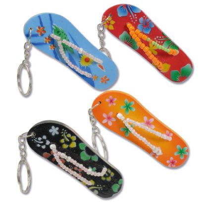 Porte-clé Tong Bois - Décoration glaces et cocktails - Mondo Déco