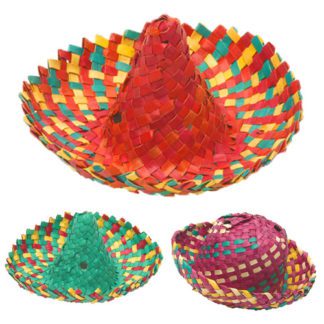 Chapeaux Brésiliens et Mexicains pour paille : Décor pour pailles 200 pièces 2 trous prévus pour une paille Pailles vendues séparément Dimensions : Ø 10 cm Référence : 803 Matière : Paille Couleur : Multicolore Mondo Déco entreprise française