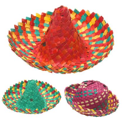 Chapeaux Brésiliens et Mexicains pour paille : Décor pour pailles 200 pièces 2 trous prévus pour une paille Pailles vendues séparément Dimensions : Ø 10 cm Référence : 803 Matière : Paille Couleur : Multicolore Mondo Déco entreprise française