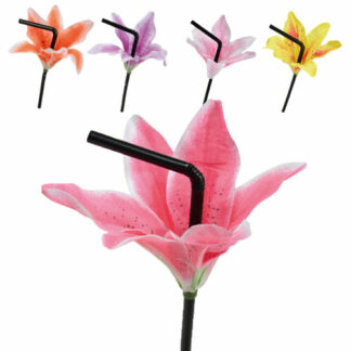 Pailles Lys, pailles à fleur - Décors pour cocktails - Mondo Déco
