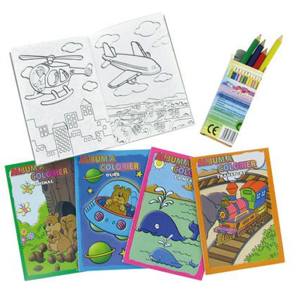 Set Coloriage - Crayons de couleur inclus - Cadeau pour menu enfant - mondo déco entreprise française