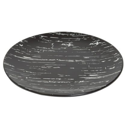 Assiettes Rondes Signature Noires - en céramique - couleur : noir et blanc - forme ronde - Mondo Déco, entreprise française
