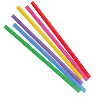 Pailles Papier 6 couleurs - Pailles droites, couleurs unies - Mondo Déco entreprise française
