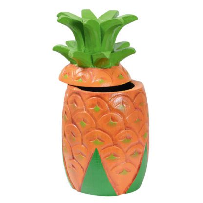 Porte-verre Cocktail Ananas Bois - peint à la main, verre à cocktail en bois - Mondo Déco entreprise française