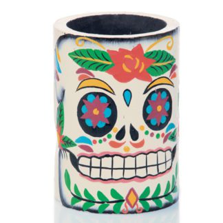 porte-verre Bois Calaveras - verre à cocktail en bois - Peint à la main - Mondo Déco entreprise française