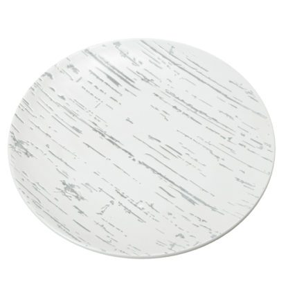 Assiettes Signature Rondes - couleur : Gris | blanc - en céramique - forme ronde - Mondo Déco entreprise française