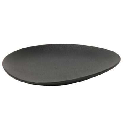 Assiettes Galet Noires GM - forme galet - céramique noire - noir - assiette plate - Mondo Déco entreprise française