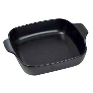 Plats Noirs GM - en céramique noire - couleur : noir - rectangle avec poignées - Mondo Déco entreprise française