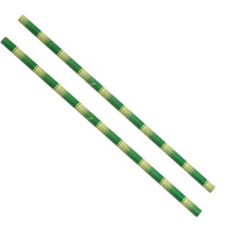 Pailles Papier Bambou Vert GM - Pailles droites - Pailles à milkshake - Mondo Déco entreprise française