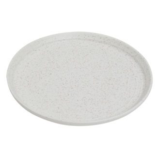 Assiettes Playa Rondes - style assiette à pizza - assiette plate, ronde, bords relevés - couleur : blanc - blanche - Mondo Déco entreprise française