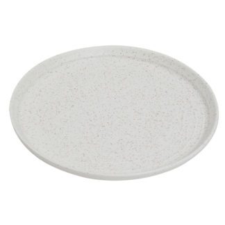 Assiettes Playa Rondes - style assiette à pizza - assiette plate, ronde, bords relevés - couleur : blanc - blanche - Mondo Déco entreprise française