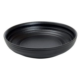 Assiettes Creuses Noires - en céramique noire - couleur : noir - forme ronde - assiette creuse, assiette à souple, plats en sauce - Mondo Déco entreprise française