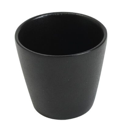 Tasses Noires - céramique noire - couleur : noir - forme ronde - tasse simple - tasse a café / tasse à thé à la menthe - Mondo Déco entreprise française
