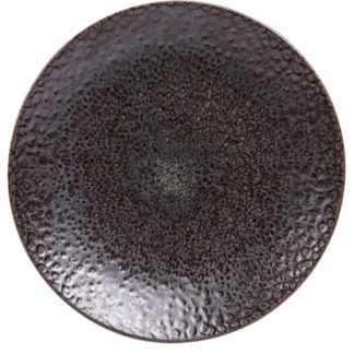 assiettes Obsidienne GM - couleur : marron - assiette ronde - en céramique - Mondo Déco entreprise française