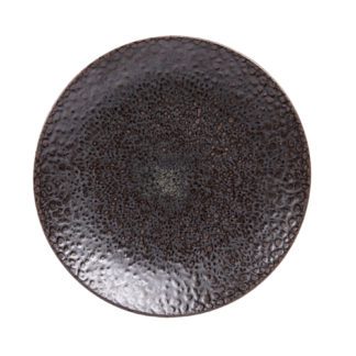 Assiettes Obsidienne PM - assiette ronde, assiette plate - assiette à dessert - couleur : marron - céramique - Mondo Déco entreprise française