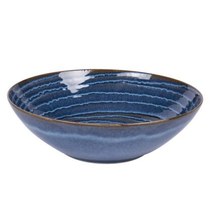 saladiers Indigo - couleur : bleu / bleue et marron - en céramique - Mondo Déco, entreprise française