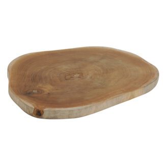 Planche Tronc Teck - taille variable - en bois véritable - en bois de teck - tranche de tronc, plateau tronc - vrai bois - couleur bois naturel - Mondo Déco entreprise française
