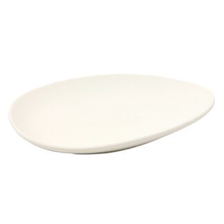 Assiettes Galet Blanches PM - Assiettes Galet Blanches GM - assiette plate - surface granuleuse - couleur blanche - assiette à dessert - Mondo Déco entreprise française