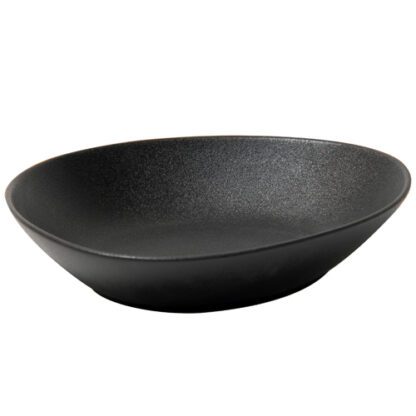 Assiettes Galet Creuses Noires - assiette creuse - céramique - couleur noire / noir - forme de galet - Mondo Déco, entreprise française